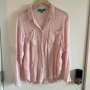 Women’s Dip long sleeve light gingham shirt